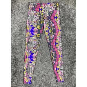 Onzie Women’s Capri Yoga Leggings Floral Print Workout Multi-Color Sz S/M